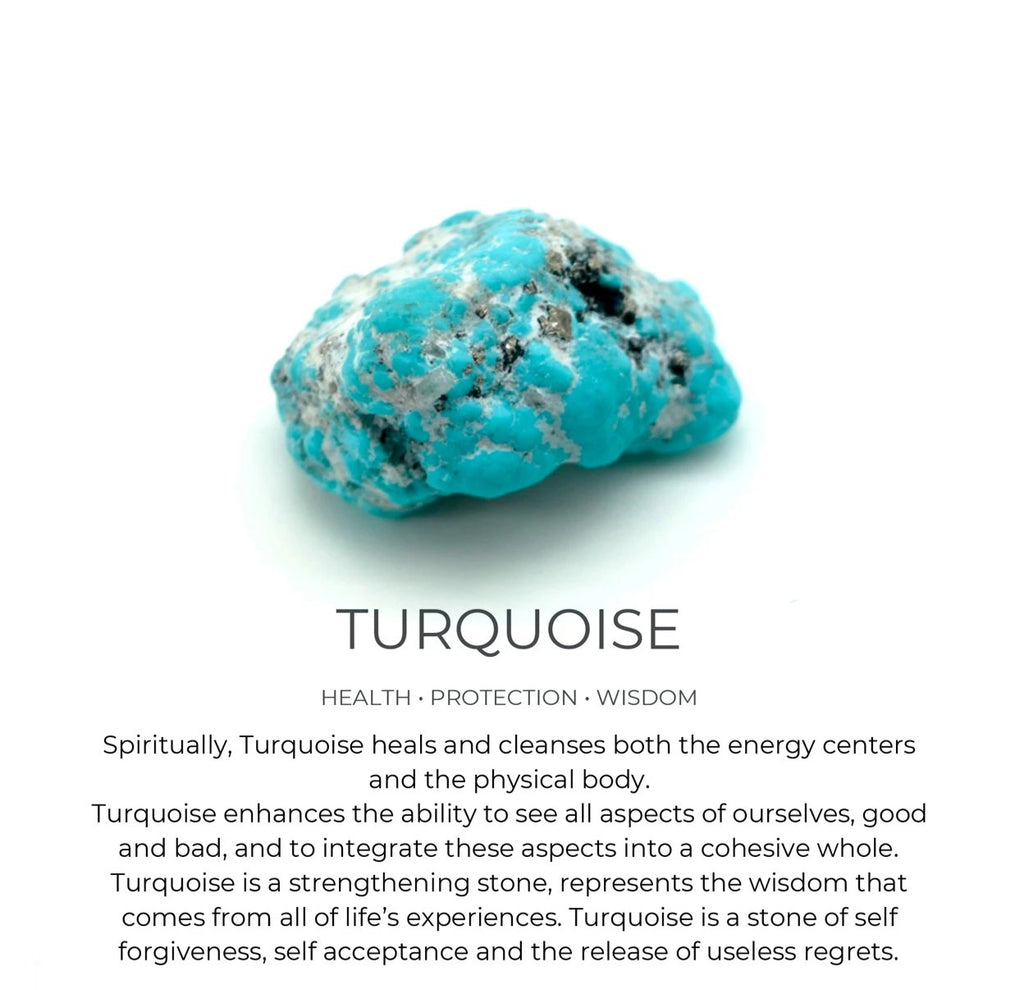 June & Simple Turquoise natural stone earrings on branded display card